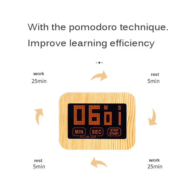 LCD Touchscreen Kitchen Timer Digital Timer Magnetic Electronic Timepieces Loud Alarm Clock Time Reminder for Cooking Homework