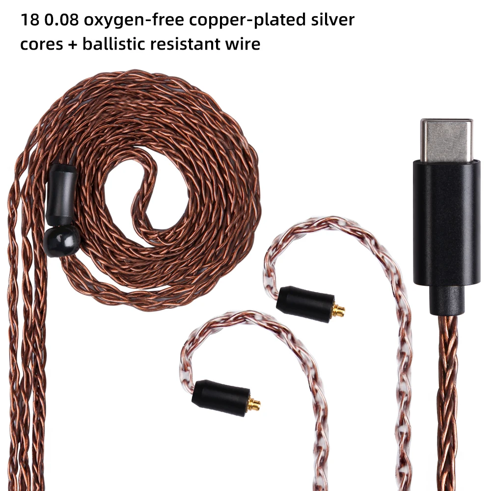 FDBRO 8 ядер посеребренный кабель для наушников MMCX 2PIN A2DC обновление провода наушников Тип C сбалансированный MMCX кабель для SE846 IM1/IM2/X6
