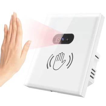 

Smart Infrared Sensor Switch Neutral Wire Glass Wall Light Panel Indicator Light US/EU Standard 10A Light No Need To Touch