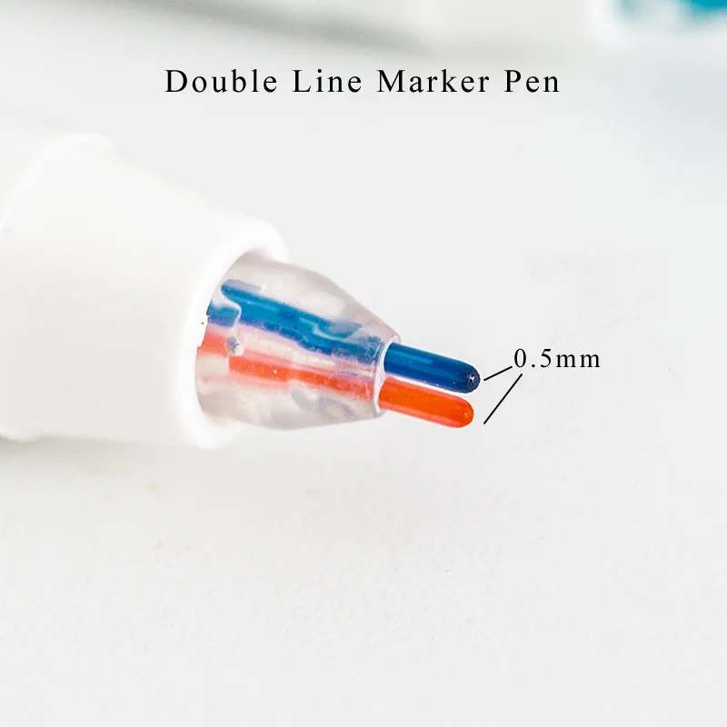 Двойная линейная маркерная ручка, маркерная кисть, манга, канцелярские принадлежности, маркер, ручка s kalem rotuladores de colores