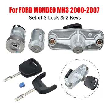 

1Set Car Door Lock Set Ignition Petrol Cap Cover Rear Trunk Boot Lock Left For FORD For MONDEO MK3 2000 - 2007