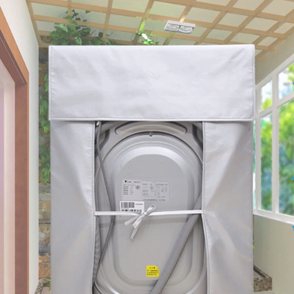 totalmente automático rolo máquina de lavar protetor solar capa prova dwaterproof água secador poliéster prata dustproof máquina lavar roupa cobrir