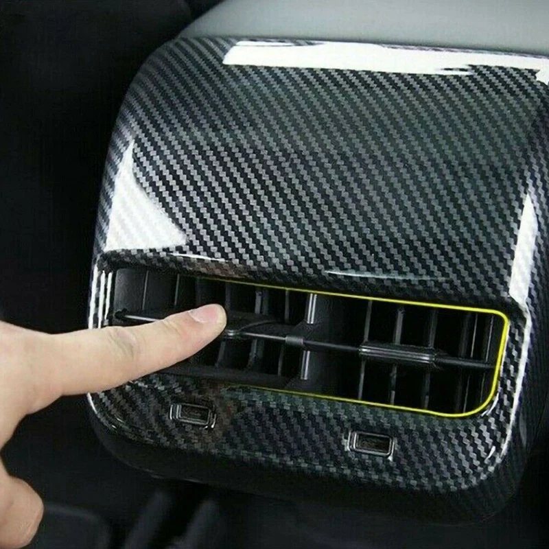 Для Tesla 3 18-19 сухой карбоновое волокно черная Автомобильная задняя крышка для воздуховода декоративная доска