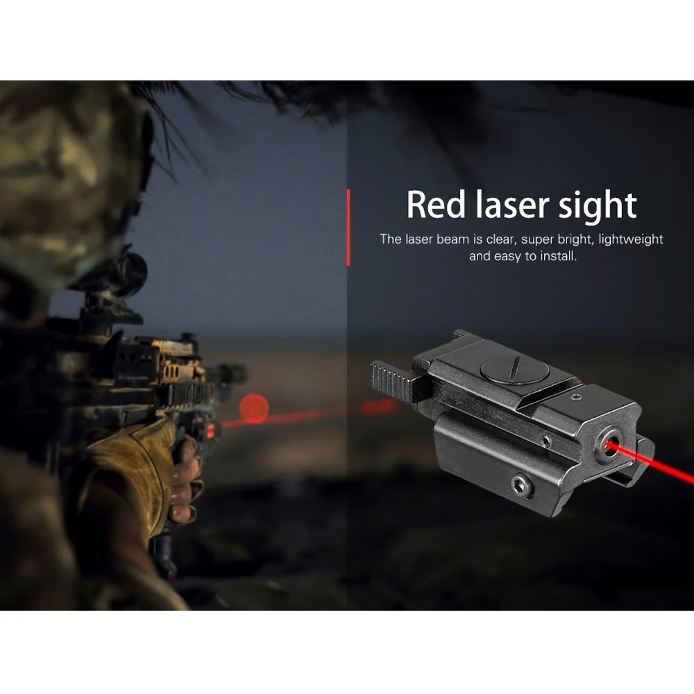 Tactical Red Dot Laser sight w 20mm Picatinny Weaver Rail Mount For Pistol Rifle 