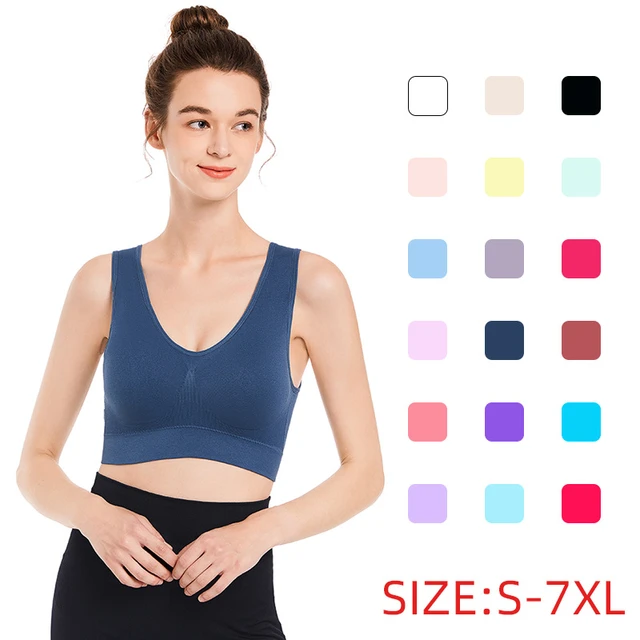 2pcs Women Genie Bra Running Yoga Large Sports Tank Top Gathered Removable  Breast Pad Exceeded web