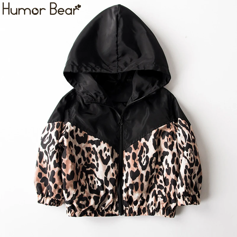 black Humor Bear/Новинка г.; одежда для малышей; леопардовые топы для девочек; хлопковая Детская куртка с длинными рукавами; осенне-зимняя одежда для детей - Цвет: black