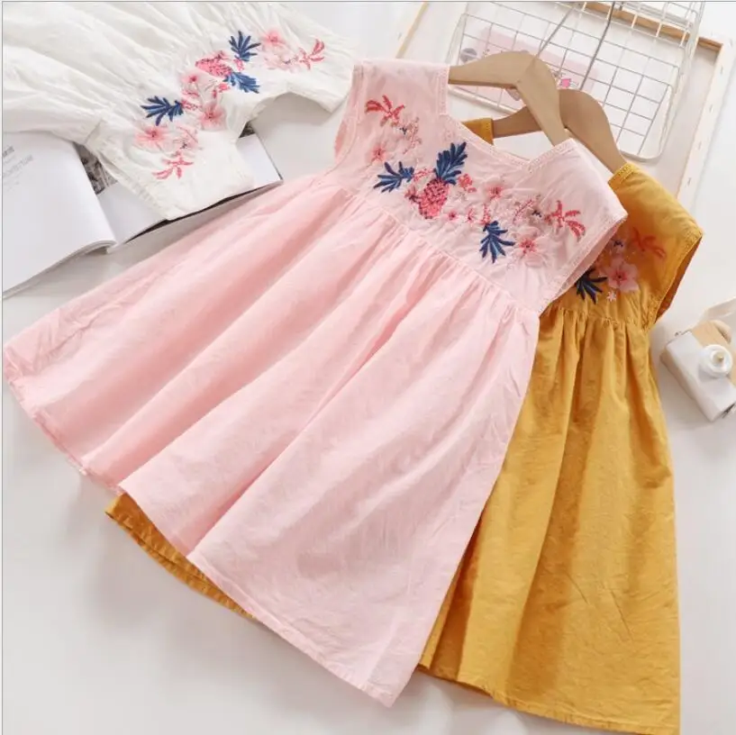 Детское вышитое платье с цветами г., летнее праздничное платье для девочек Детские платья в национальном стиле