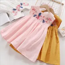 Детское вышитое платье с цветами г., летнее праздничное платье для девочек Детские платья в национальном стиле