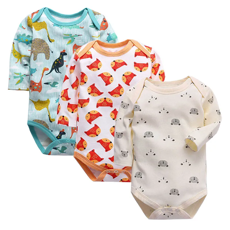 3 шт./лот; хлопок; боди для малышей; боди для новорожденных; детское нижнее белье с длинными рукавами; одежда для маленьких мальчиков и девочек; комплекты для малышей - Цвет: CH20019-3