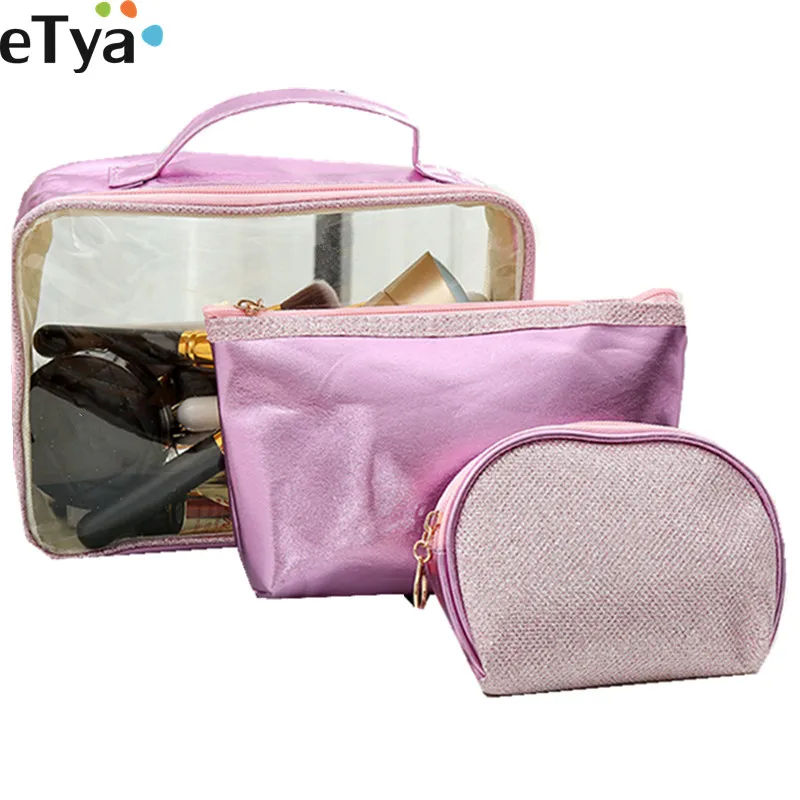 3 шт./компл. Прозрачная ПВХ косметичка для женщин красоты органайзер сумка