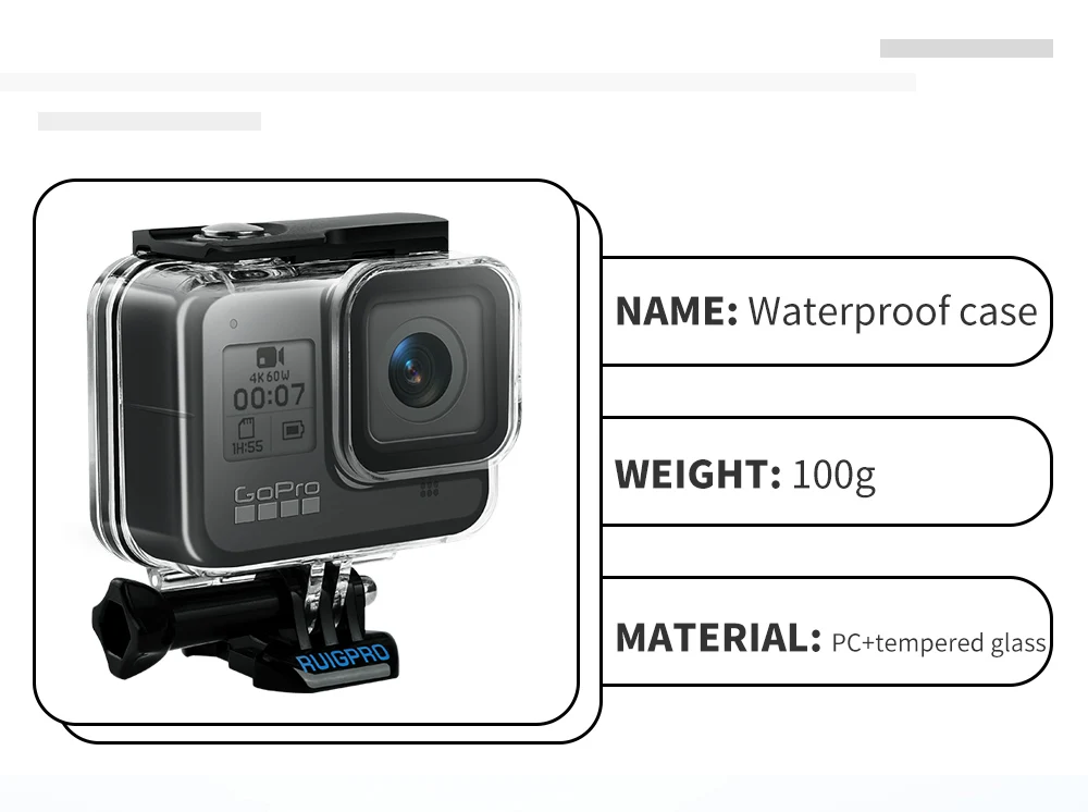 Для Gopro набор аксессуаров для go pro hero 8 черный комплект водонепроницаемый корпус чехол из закаленной пленки красный фильтр рамка Силиконовый протектор