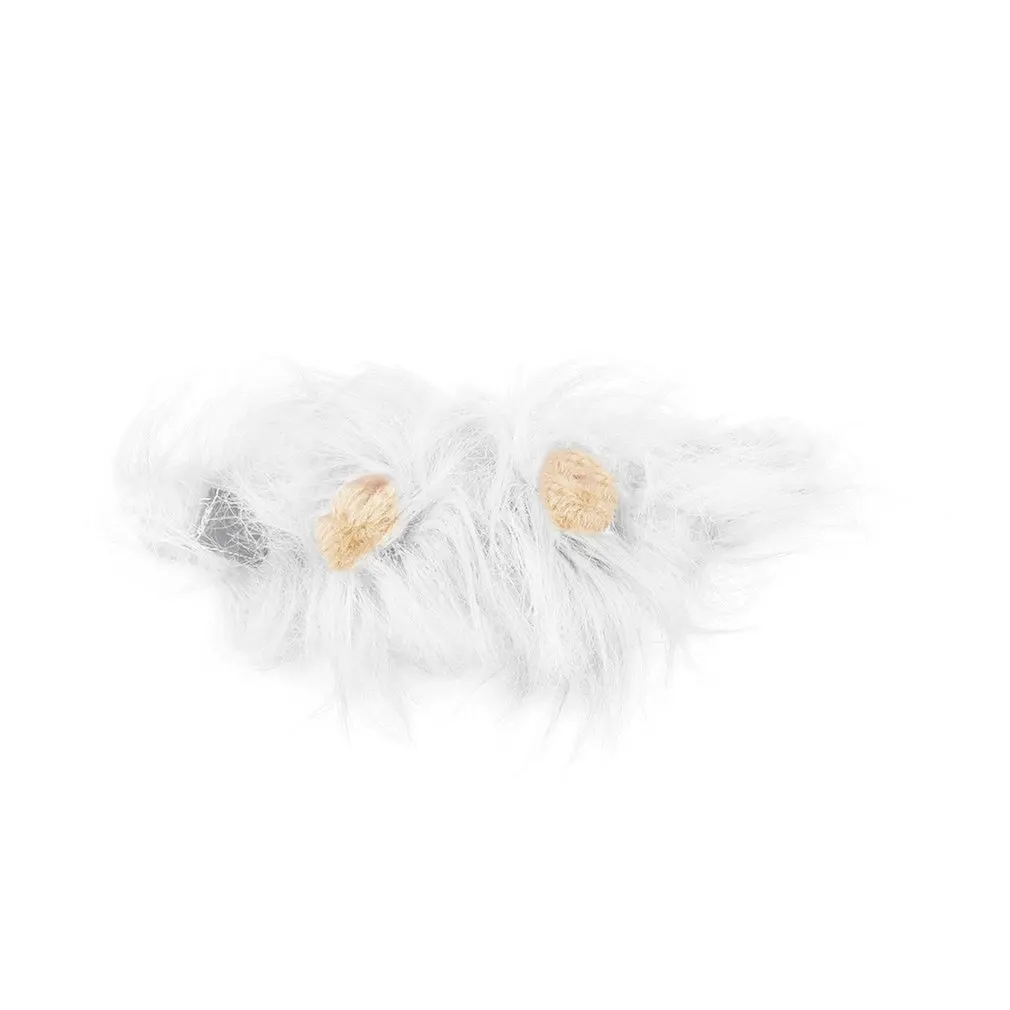 white Новинка, 1 шт., парик для домашних животных, кошек, собак, имитирующий львиную шерсть, гриву, уши, головной убор, Осень-зима, костюм, шарф-глушитель - Цвет: white