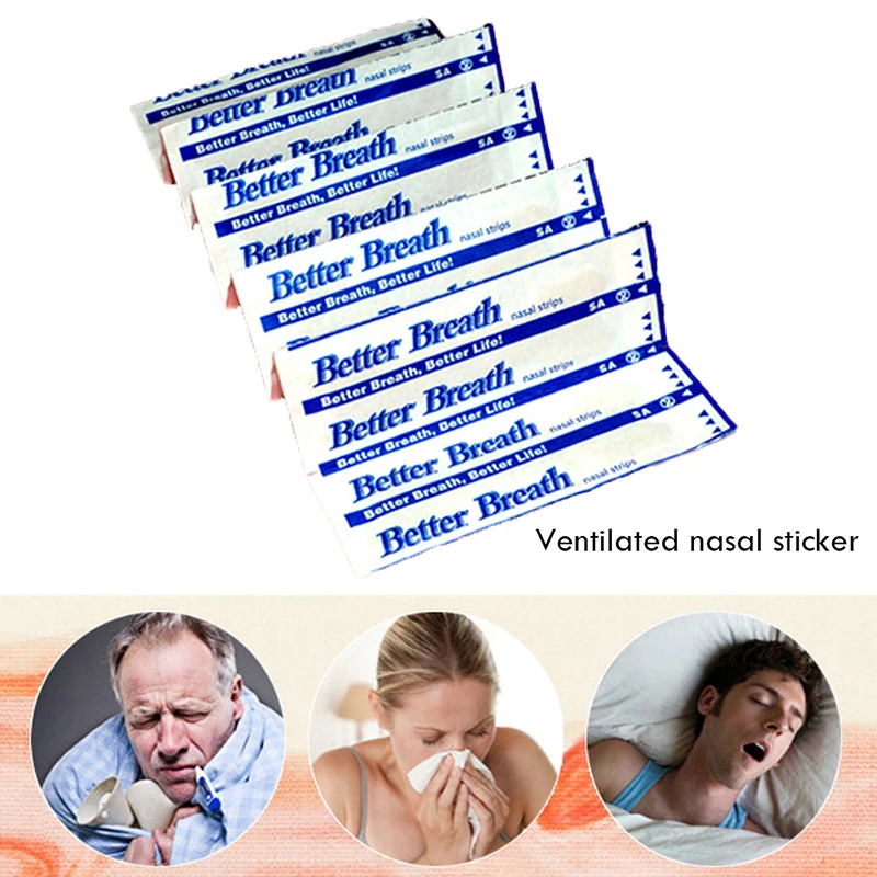 100 шт дыхательная вентиляция носовые наклейки стоп храп носовые наклейки вентиляция патч для носа(100 на продажу) наклейки для носа