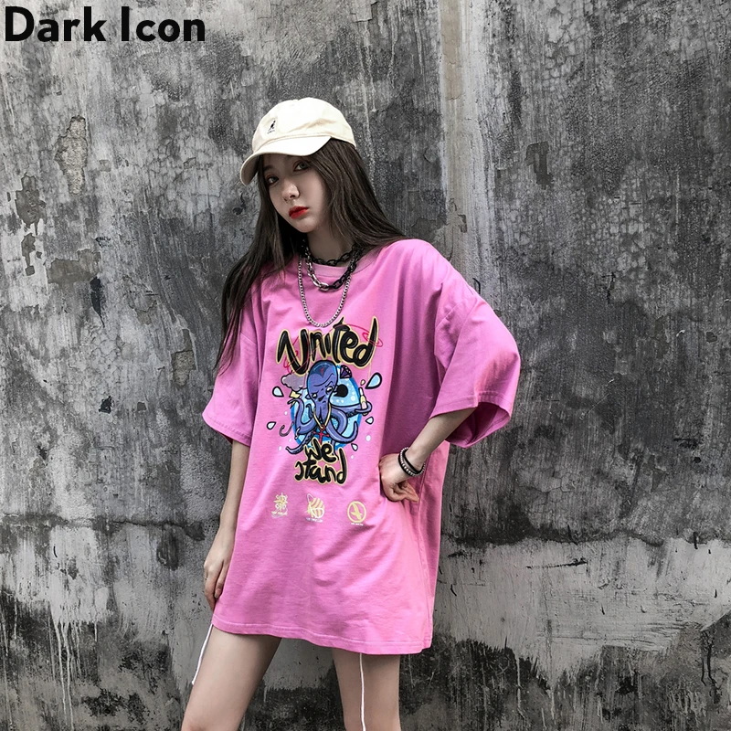 Женская хипстерская футболка Dark Icon модная уличная с круглым вырезом и