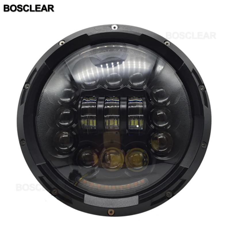 7 дюймов круглые светодиодные фары неограниченный Rubicon uaz4x4 Land Rover Hummer Suzuki Samurai Nissan ToyotaFJ Mazda Miata Ford F150 - Цвет: 90w  black
