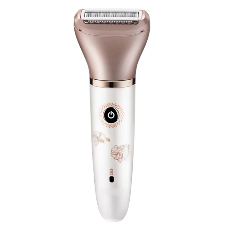 Molhadas e Secas Cabeças de Guarnição Feminino-2 em 1 para Rosto e Pernas de Biquíni Indolor com 2 Barbeador Elétrico Axilas Recarregáveis 1 secas, indolor com 2 cabeças de guarnição recarregáveis