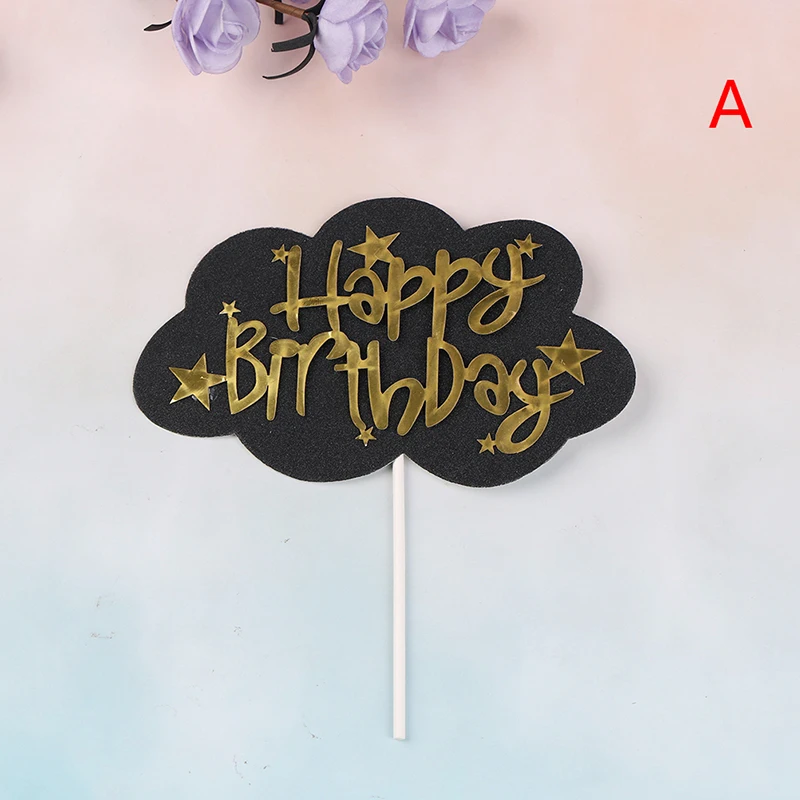 

New Arriva Ins Style Black Cloud "Happy Birthday" Cake Topper for Party Decoration Dessert lovely Gifts