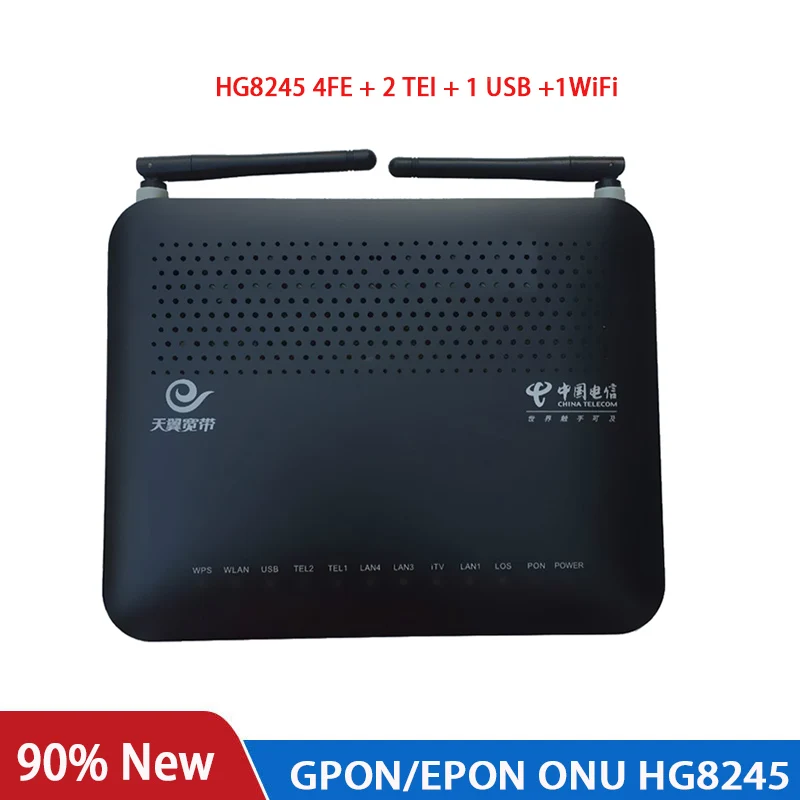 GPON oNU HG8245 1000Base wireles Terminal 2POTS + 4GE 1USB 1WiFi модем маршрутизатор вторая рука Беспроводное