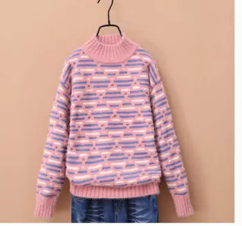

Girl's sweater with velvet and thickening `1