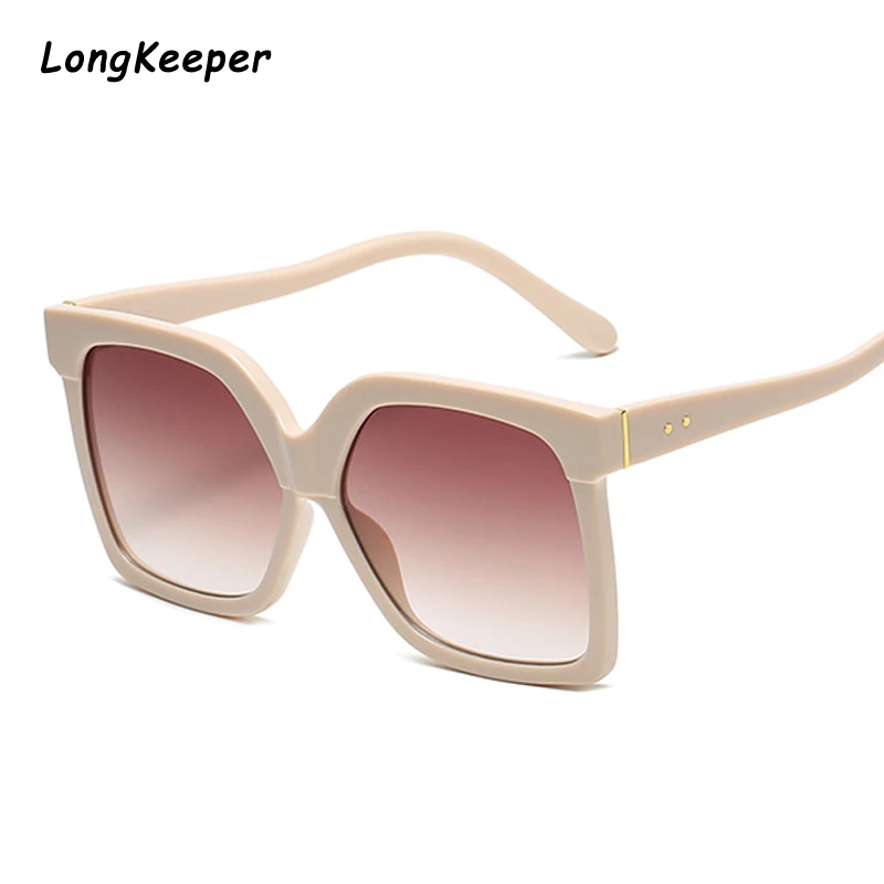 

2020 Luxury Big Square Sunglasses Women Brand Designer Retro Clear Sun Glasses For Female Oversized Black Shades oculos UV400