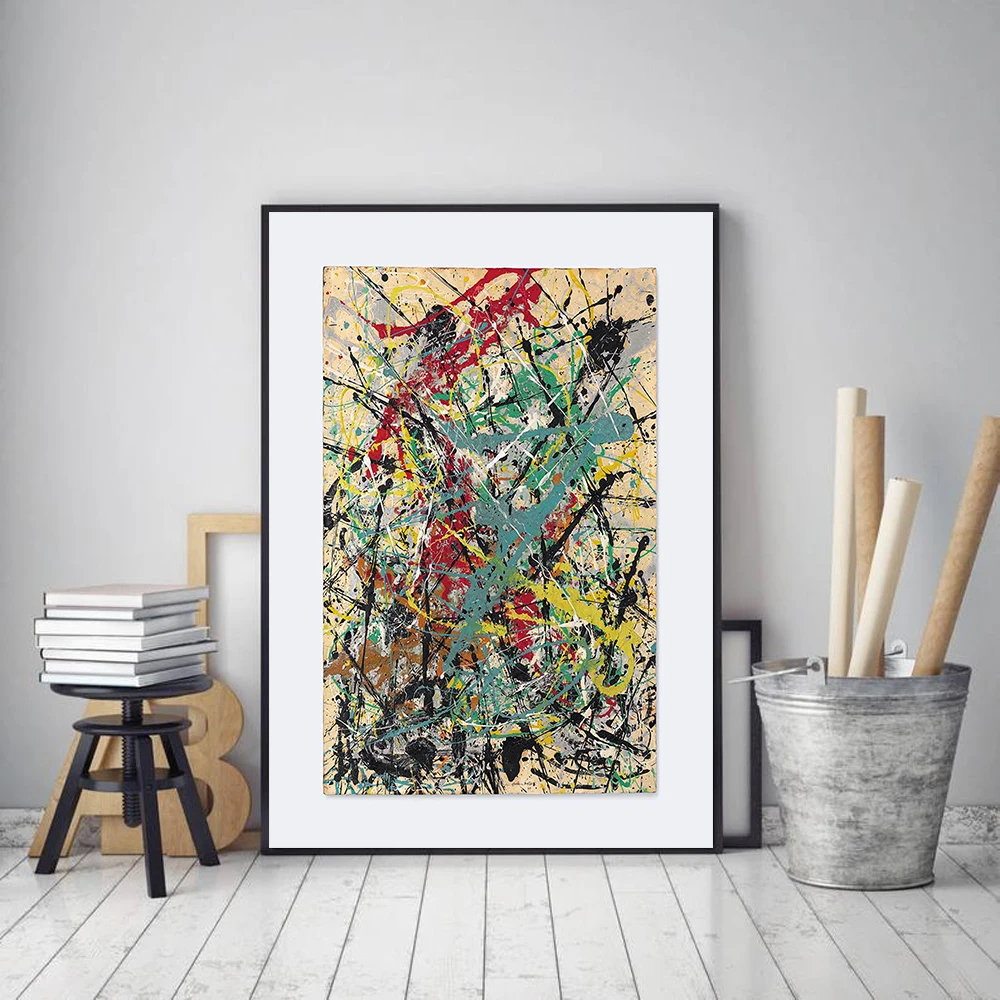 Colorful Jackson Pollock Canvas Painting Abstract Modern Posters and Prints Cuadros Wall Art Pictures for Living Room Home Decor | Дом и сад