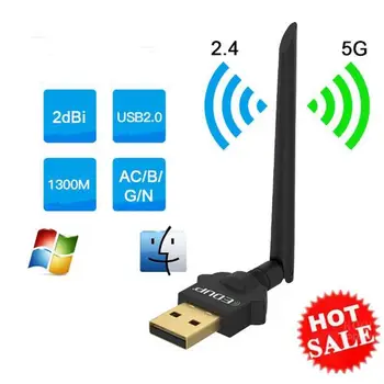 

USB Wifi Adapter 1300Mbps Antenna Wi-Fi USB Adapter Wi-fi Dongle PC Wireless Network Card Receiver usb wifi 5Ghz Lan Ethernet