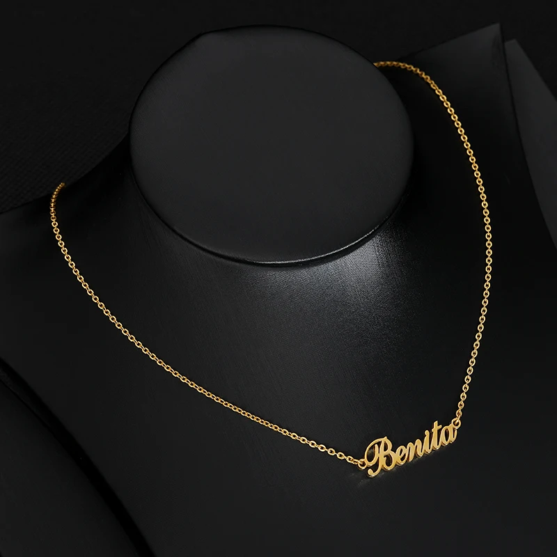 Custom Name Necklace Stainless Steel Personalized Women Necklaces Choker Customized Your Name Jewelry for Her Mothers Day Gift