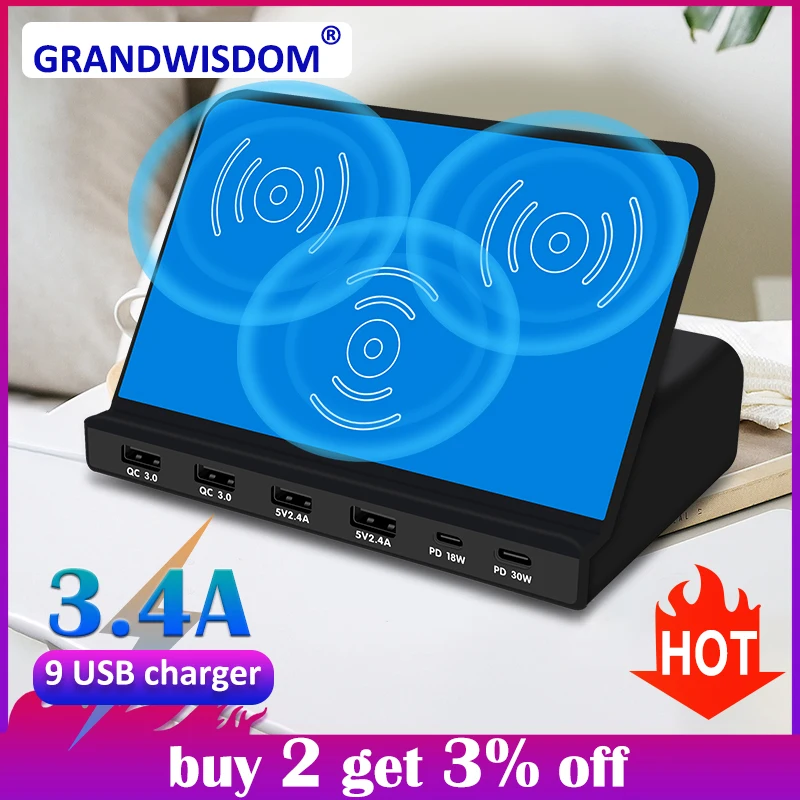 

120W QC3.0 Quick Charge 3.0 universal mobile Type-C PD Fast Charger quick tablet Charger charging phone charger carregador
