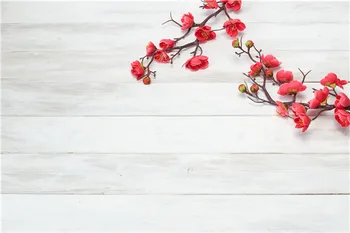 

Vinyl Custom Photography Backdrops Props Flower and Wood planks theme Photo Studio Background 20027-13