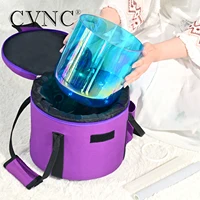 CVNC Crystal Singing Bowl Cosmic Light Blue Clear 7 Inch Note G for Meditation Sound Healing with Free Bag and Mallet O-ring
