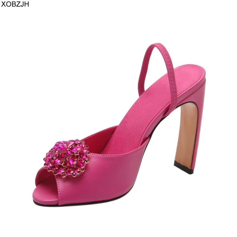 

Pink High heels Women Shoes luxury Summer Sandals 2019 Brand Designer Ladies wedding Rhinestone G Sandals Shoes Woman lace up