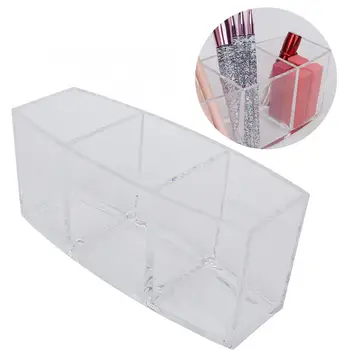 

cosmetic organizer Desktop Acrylic Rectangle Shape Makeup Brush Holder Organizer Storage Box rotating makeup organizer
