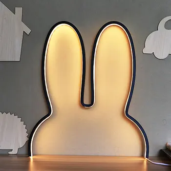 

Cute Rabbit Night Lights Cartoon LED Night Lamp USB Desk Lamp Holiday Gift for Kids Children Bedroom Bedside Atmosphere Lamp