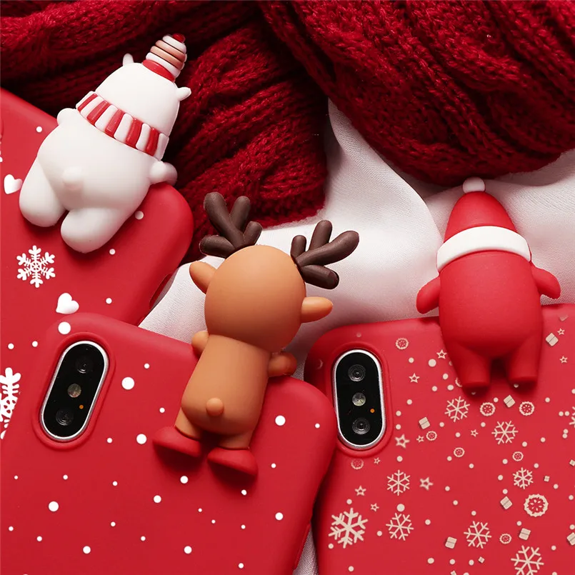 Рождественский мультяшный чехол для телефона с оленем для iPhone 11 Pro XS Max XR X 5 5S SE чехол для iPhone 6 6S 7 8 Plus силиконовый матовый чехол