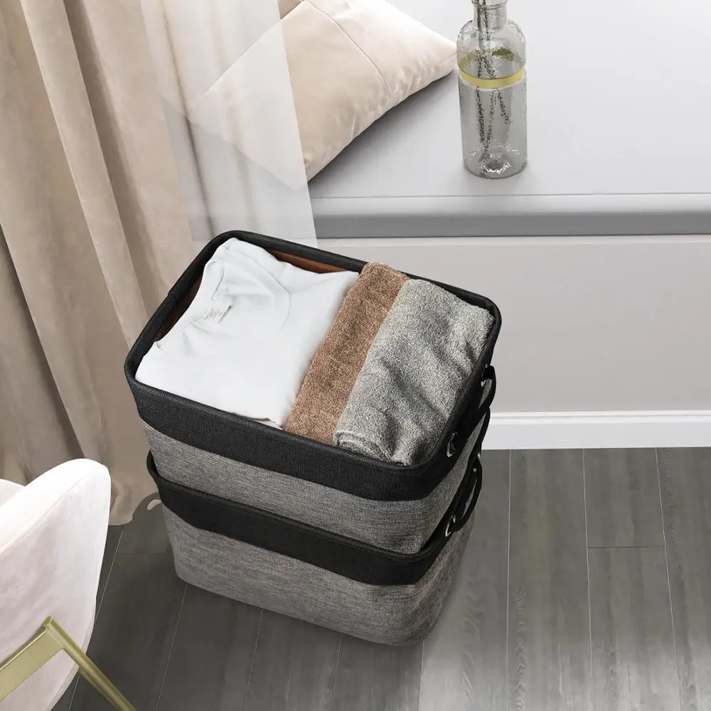 Hangerlink черно серая складная корзина для хранения из твида (3 шт./лот)|Корзины