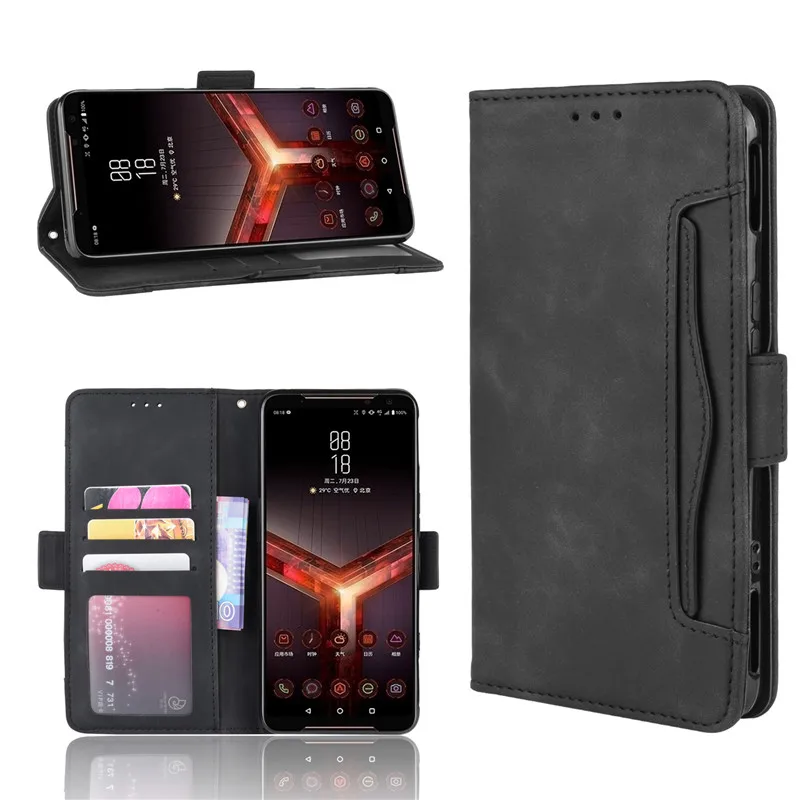 

For Asus ROG Phone II 2 ZS660KL Case Leather Wallet Leather Flip Multi-card slot Cover for Asus ROG2 ZS660KL Asus I001DA Case