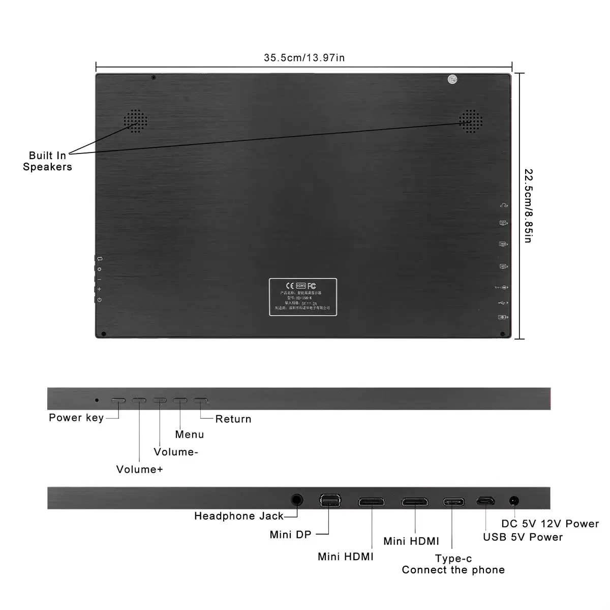 НОВЫЙ 13 3 дюймовый 4K 3200x1800 IPS Type C Портативный ЖК дисплей с HDMI входом игровой