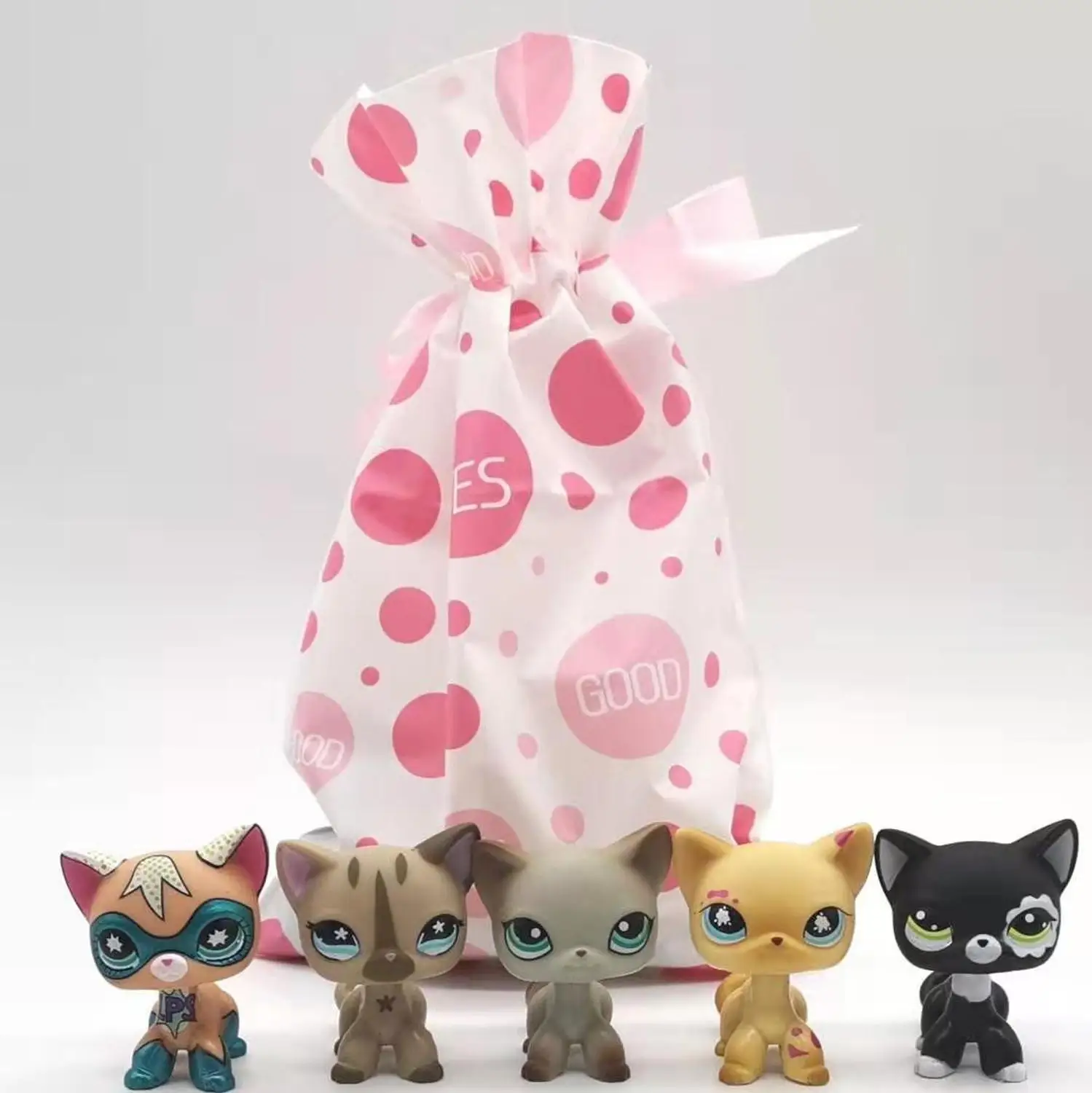 5 шт./пакет случайный с изящным «кукольным» зверушка для домашних животных модель игрушки мини кошка старый Pet shop lps игрушки Коллекция Рисунок для детей Рождественский подарок - Цвет: random 5pcs