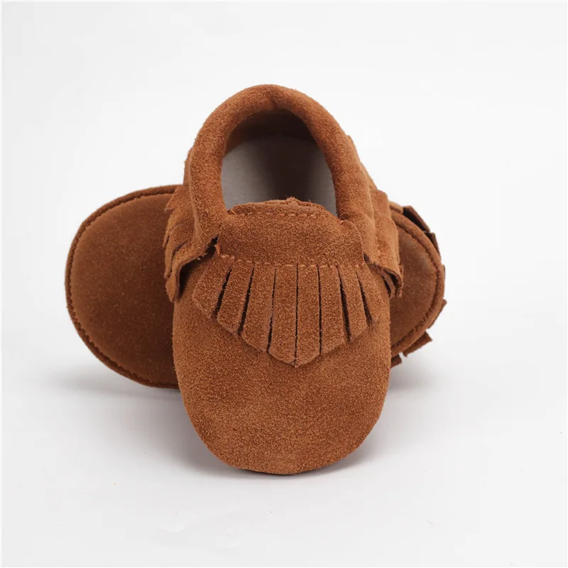 Zapatos de piel de ante para bebé, mocasines de suela blanda antideslizante para recién nacidos