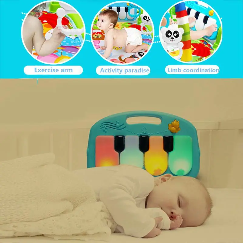  Baby Carpet Play Mat Music Puzzle Mat With Piano Keyboard Educational Rack Toys Infant Fitness Craw