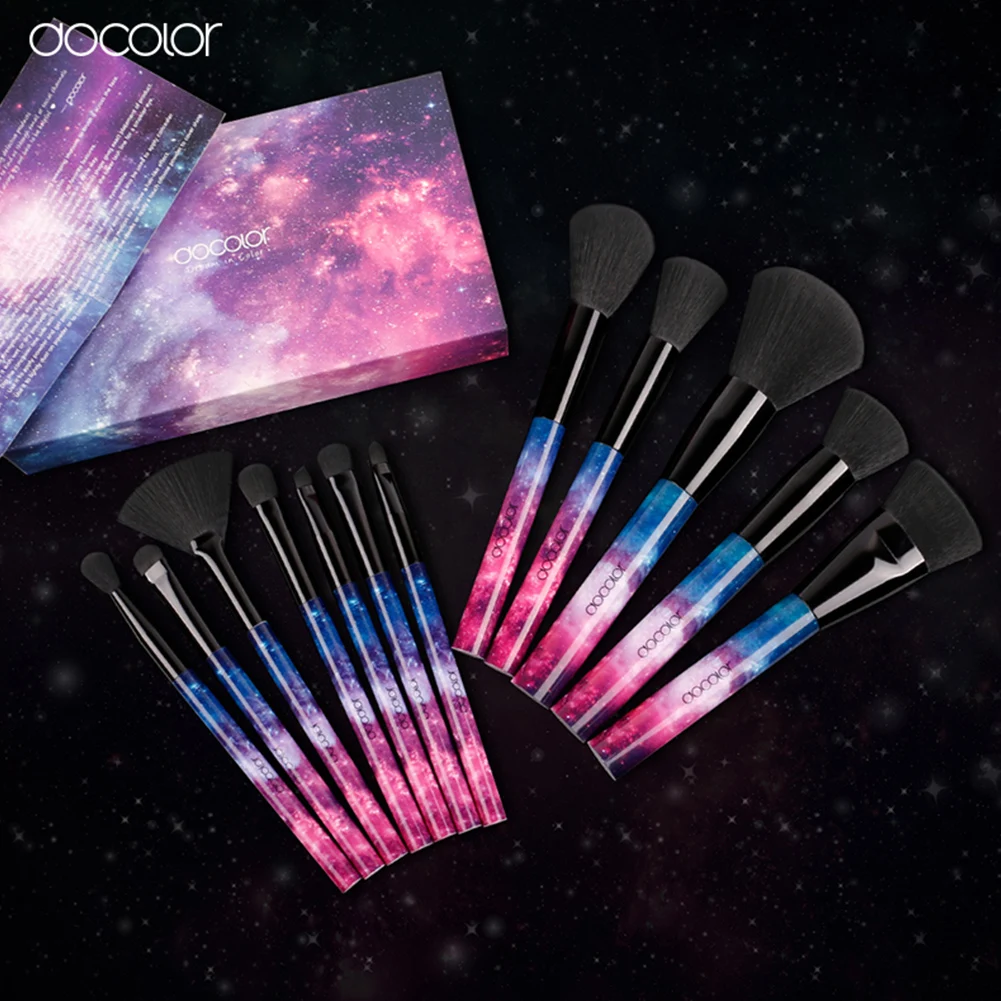 DocolorProfessional макияж кисти инструмент натуральные волосы макияж кисти набор основа смешивание кисти для румян и теней