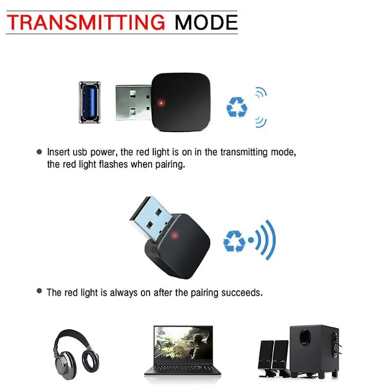 KN324 usb-радиоприемник передатчики Bluetooth V5.0 аудио музыка стерео адаптер ключ для ТВ ПК bluetooth-динамика наушников