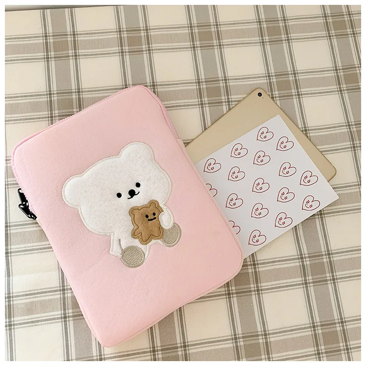 

Case for iPad 11 inch Cartoon Bear Pattern Sleeve 9.7 10.5 inch Pouch ins Style Tablet Bag Storage Bag for iPad 11" Girlâ€™s Case