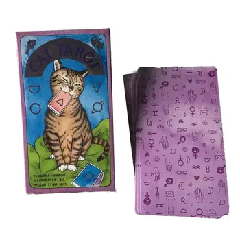 

78pcs English Language Cat Tarot Cards Deck Table Board Games for Family Party Playing Card Entertainment Game Gifts