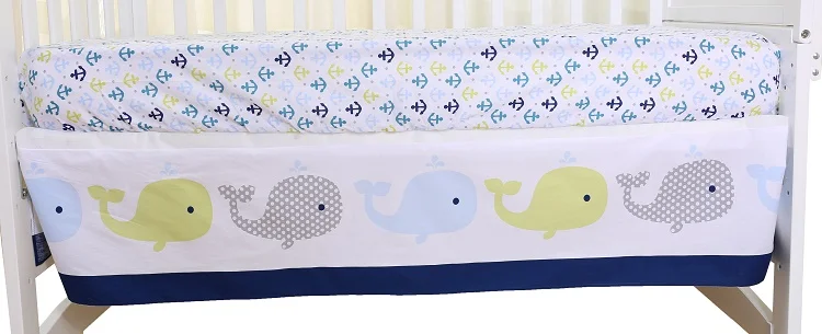 Детский комплект постельного белья с рисунком дельфина, одеяло, Детские простыни, юбка для детской кроватки, детская кроватка, бампер для мальчика, Комплект постельного белья для детей, подводный мир - Цвет: 1pcs bed skirt