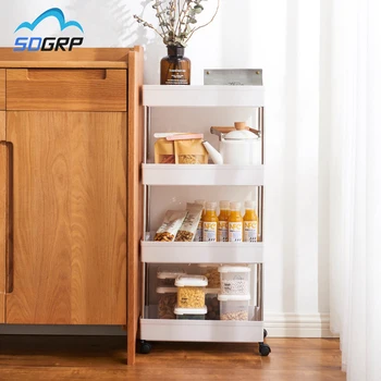 

Kitchen bathroom storage box storage rack daily necessities rack for refrigerator side frame detachable wheeled rack accessories