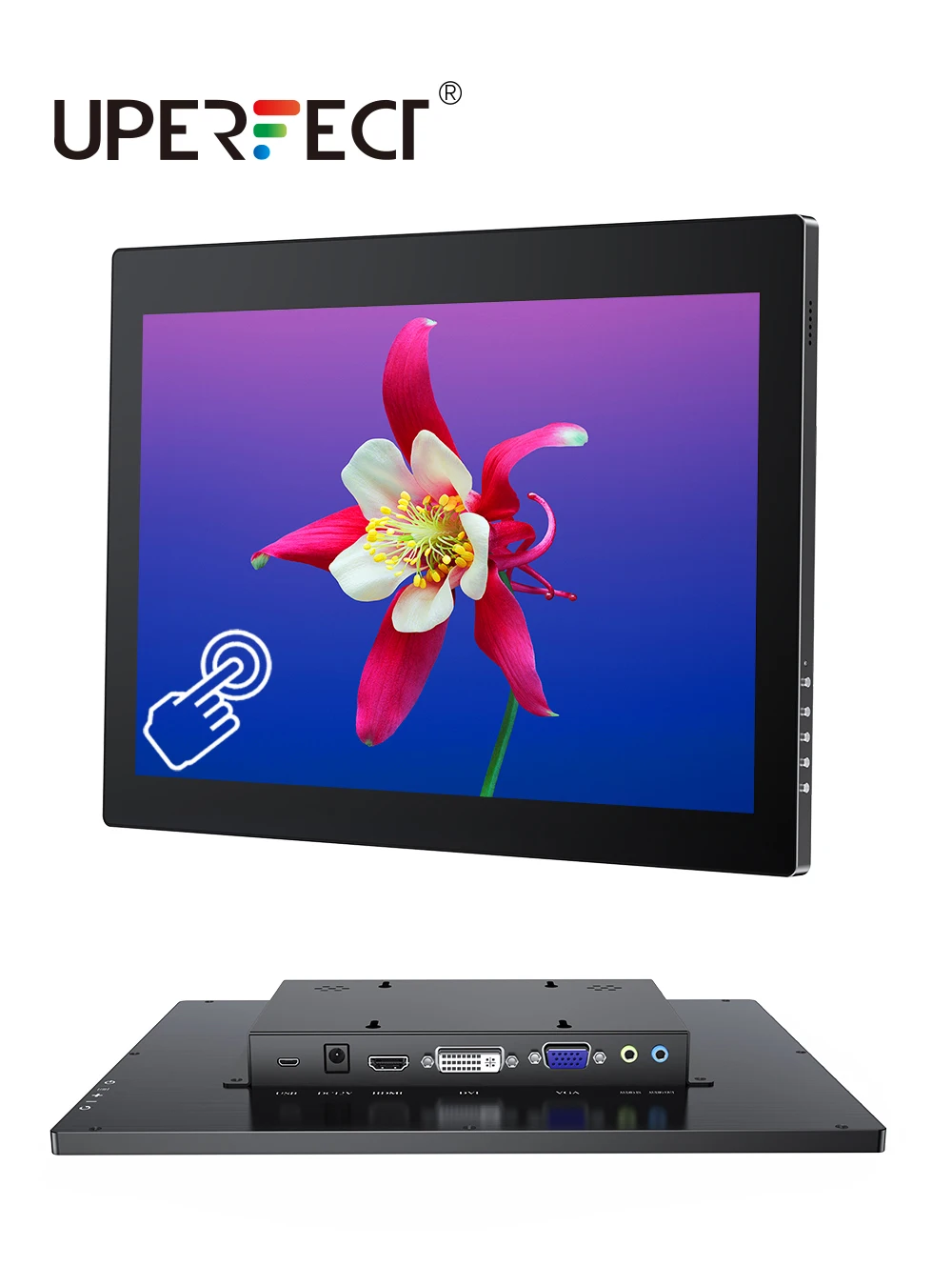 Портативный монитор UPERFECT сенсорный экран с разными разъемами HDMI VGA DVI для систем