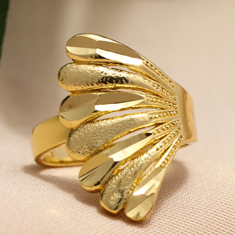 Annayoyo Neue Türkische Blume Ring Gold Farbe und Kupfer Metall