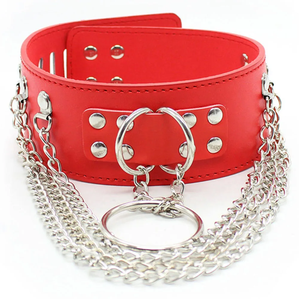 Manyjoy Slave Leathe Связывание воротник Блокировка Косплей курчавый Опора средства