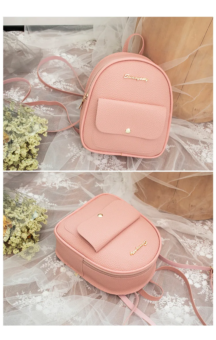 Mini Backpack Women PU Leather Shoulder Bag For Teenage Girls Kids Multi-Function Small Bagpack Female Ladies School Backpack